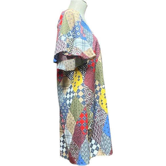 Umgee Patchwork Shift Dress Small - Picture 4 of 6